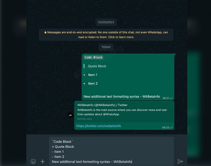 WhatsApp brings native text format option. 