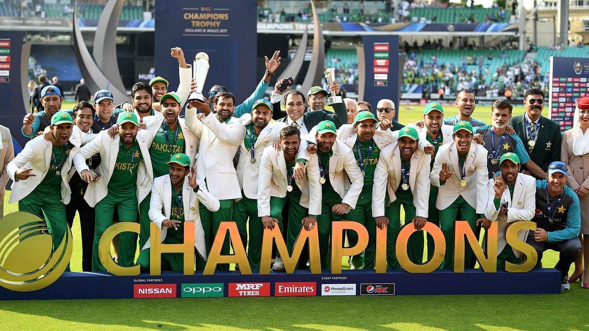 Pakistan celebrate their victory in the 2017 ICC Champions Trophy Final.