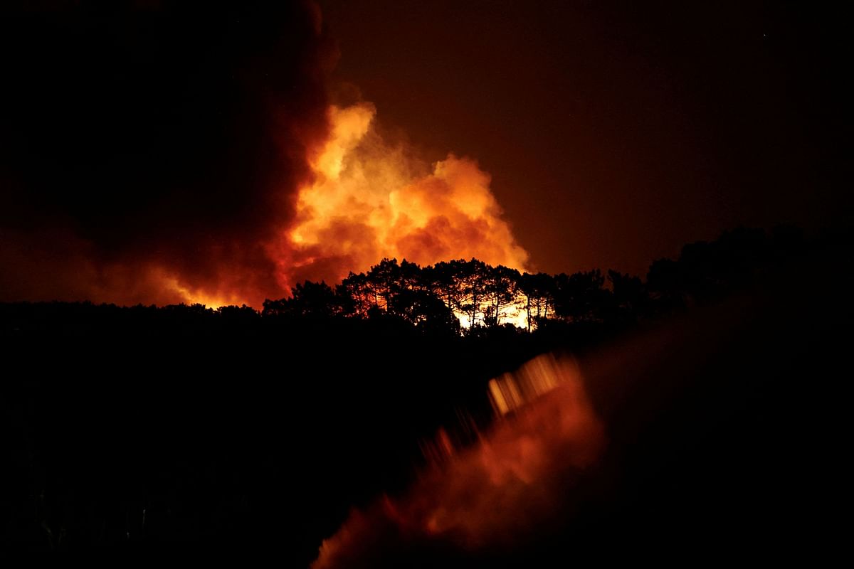 View of a wildfire in Aljezur, Portugal, August 7, 2023.