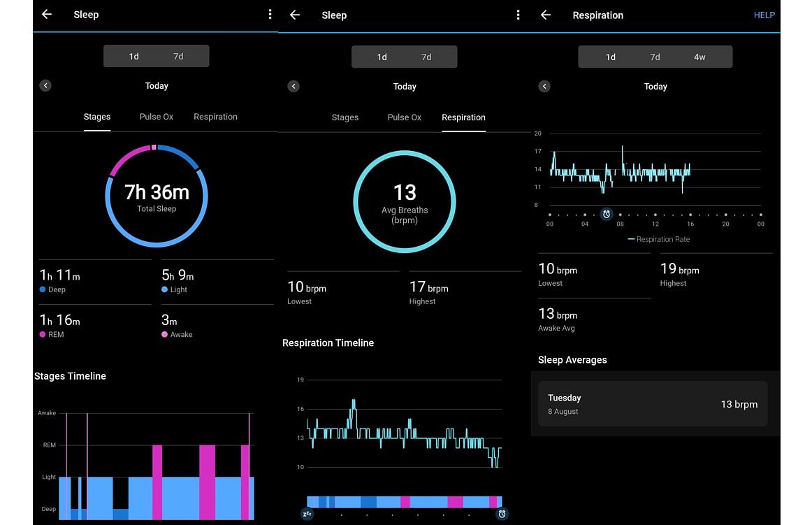 Garmin Instinct 2X Solar Tactical edition can help users track their sleep pattern and respiration rate via Garmin Connect app