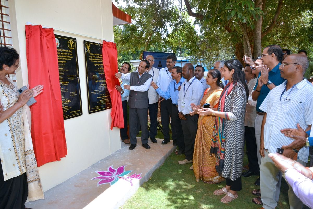 Various facilities were inaugurated on Wednesday. (R) A mixer and filling unit of the mechanised mushroom spawn production unit. 