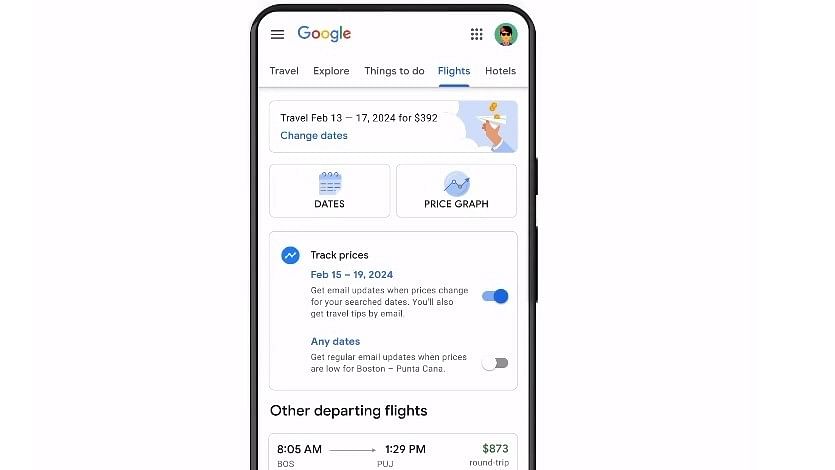 Google Flights Price Tracking feature