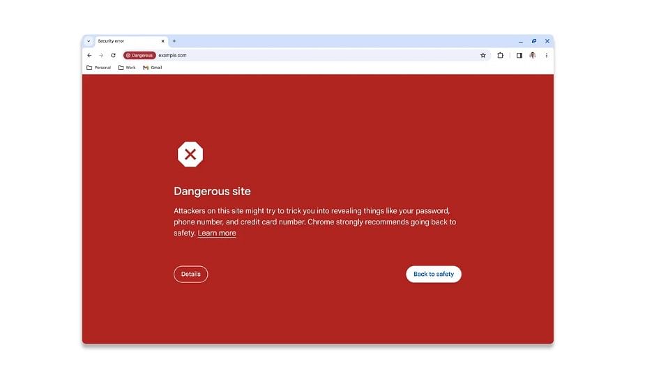 Google will now offer phishing site warning message on Chrome browser.
