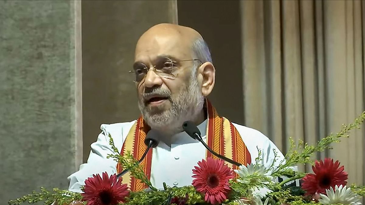 Union Home Minister Amit Shah speaks during a programme