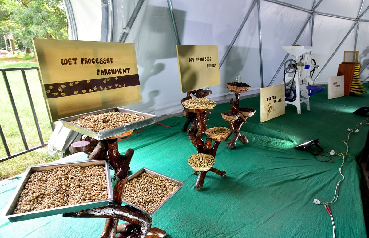 Products on display at the ongoing coffee conference in the city.