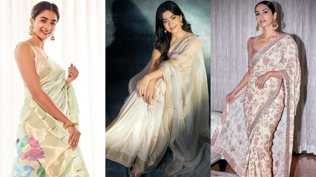 Actresses slaying in neutral-tone sarees