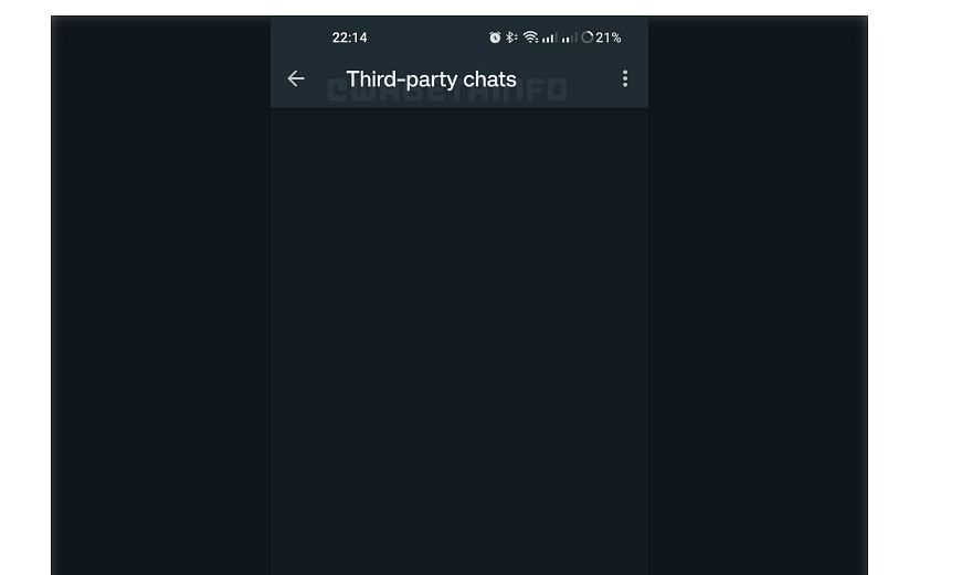 Third-party chats tab appears on WhatsApp beta app.