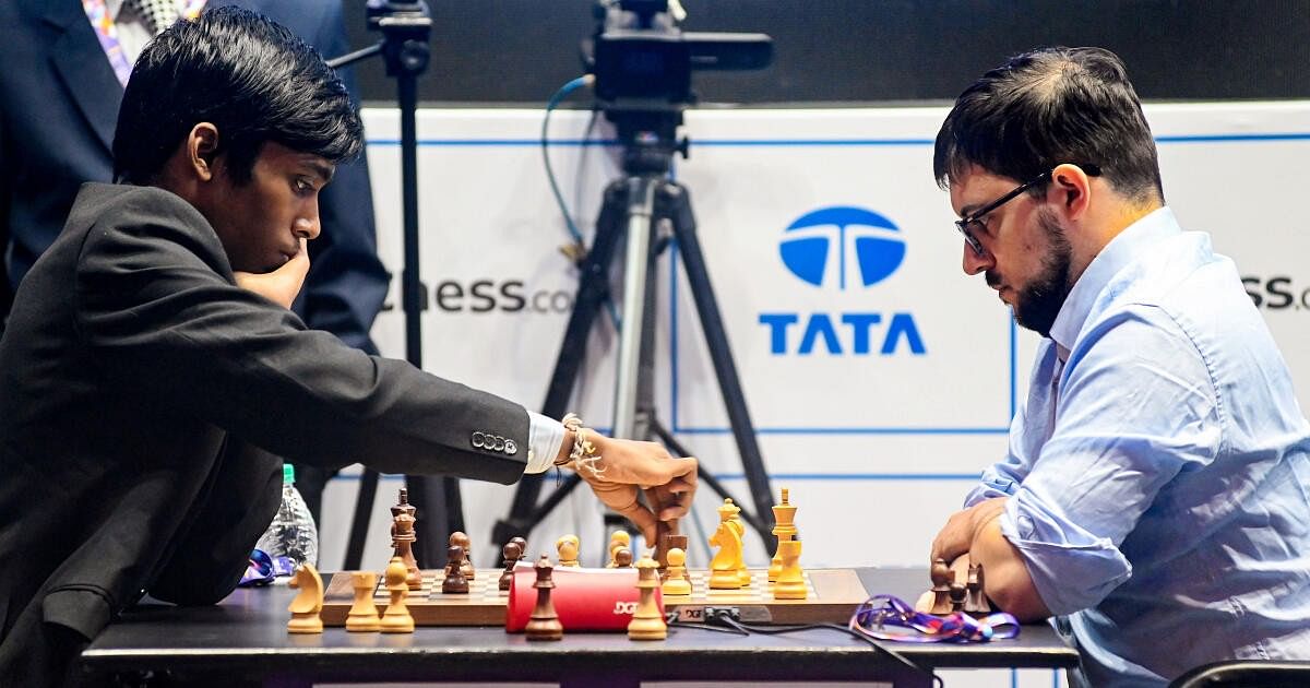 Kolkata, India. 06th Sep, 2023. Indian International chess player  Rameshbabu Praggnanandhaa seen playing in the fifth edition of the Tata  Steel Chess India tournament 2023 at Bhasa Bhavan. (Photo by Dipayan  Bose/SOPA