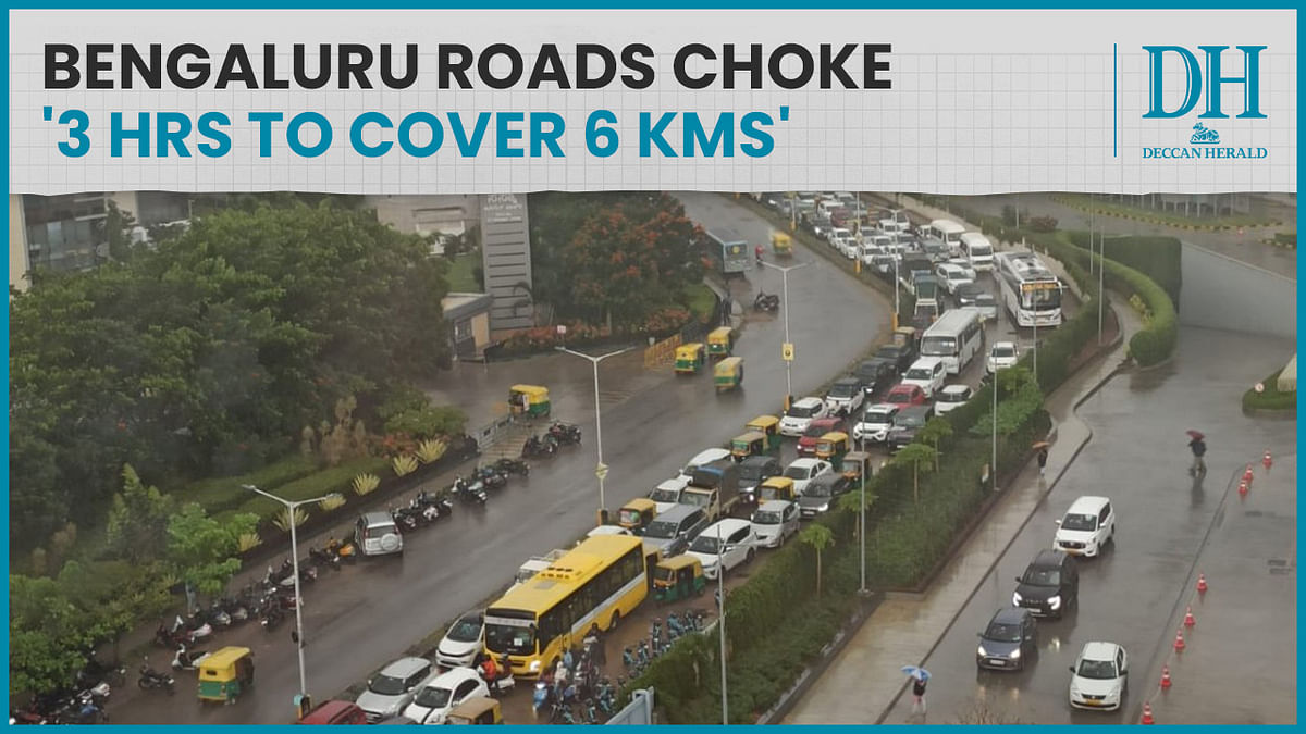 '3 hours to cover 6 km' | Bengaluru roads choke | Massive traffic jam on Outer Ring Road