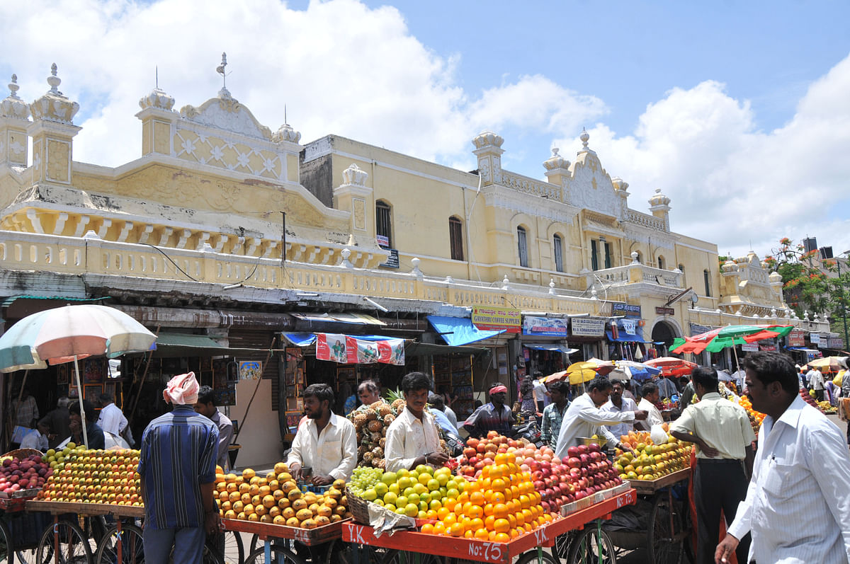 A view of Devaraja market in Mysuru.