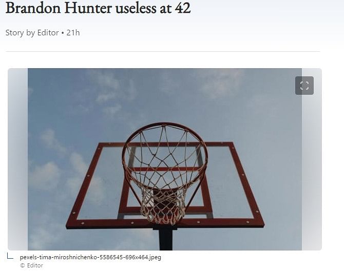 An image of the original version of the syndicated copy run by MSN on Brandon Hunter's death.