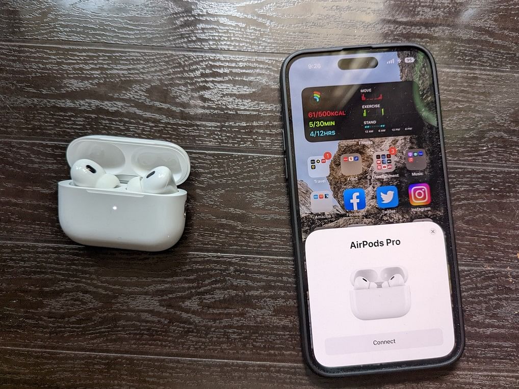 [Representational Image] In the Picture: Apple AirPods Pro (2nd Gen) with the iPhone 14 Pro Max.