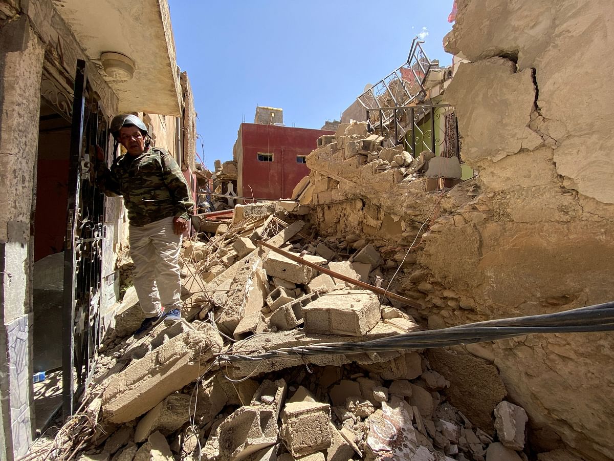 A general view of damage following a powerful earthquake in Amizmiz, Morocco, September 9, 2023. 