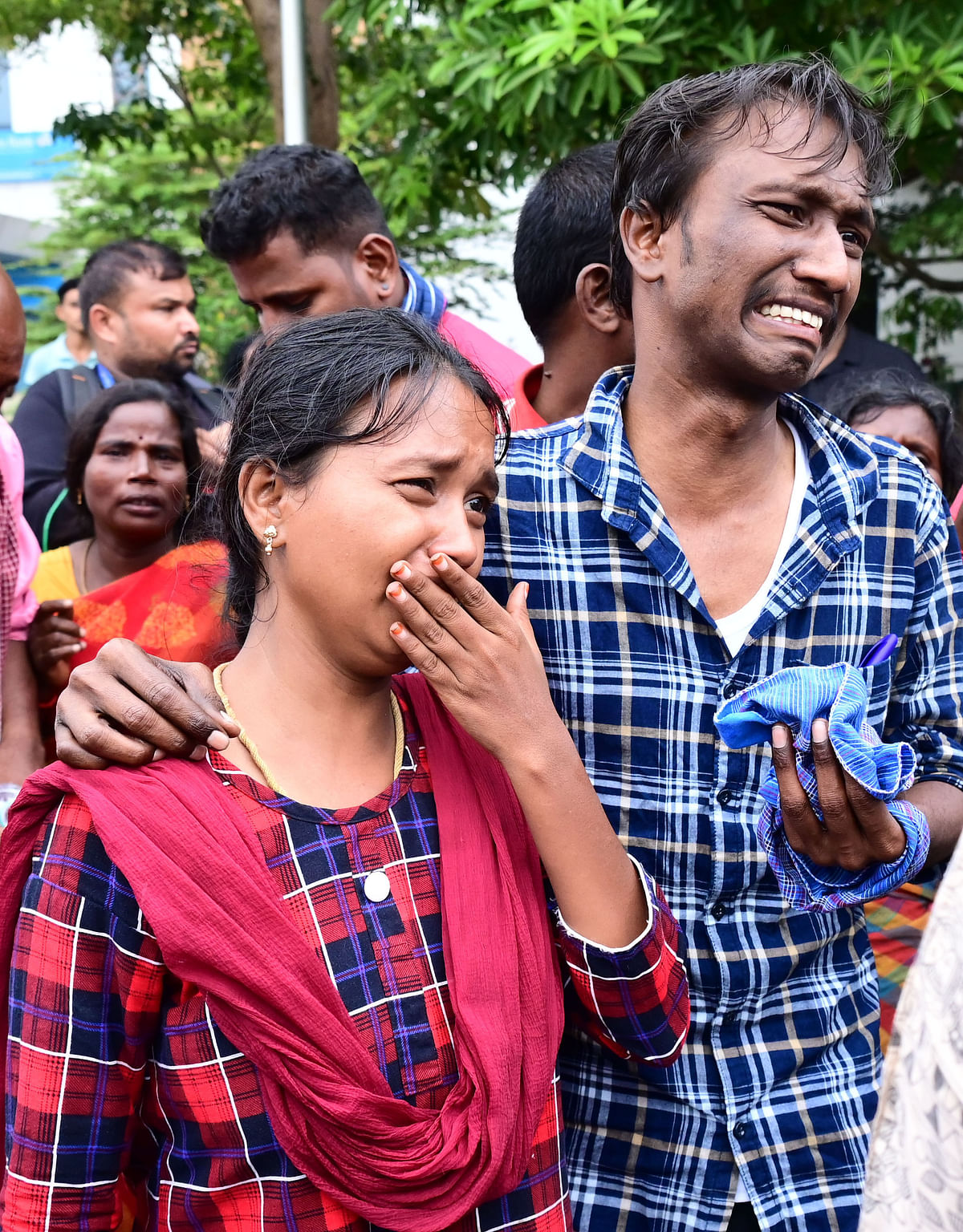 The family members of the victims in mourning at Oxford Medical College and Hospital Hosur Road on Sunday.