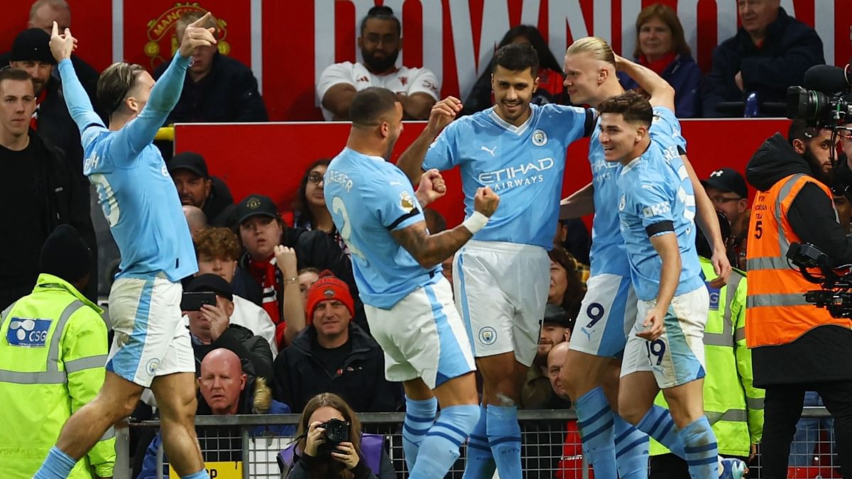 Haaland double leads City to 3-0 win over United in Manchester derby