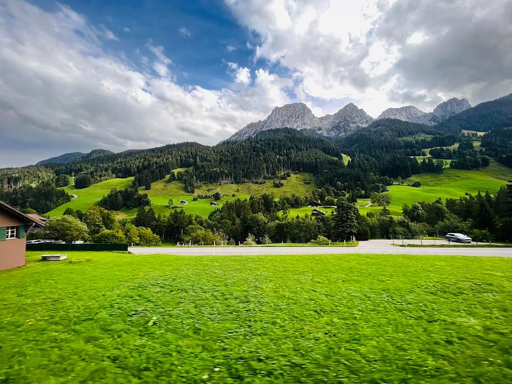 The Swiss landscape.