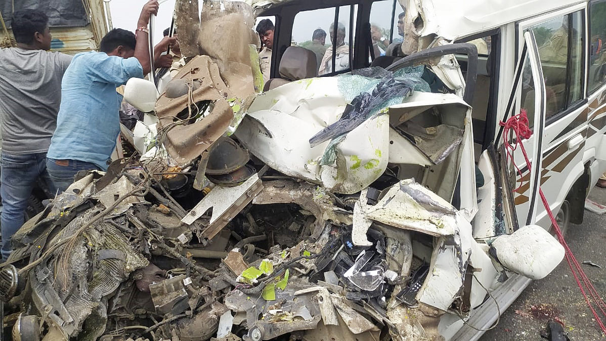Six of two families die as SUV hits NWKRTC bus in Gadag