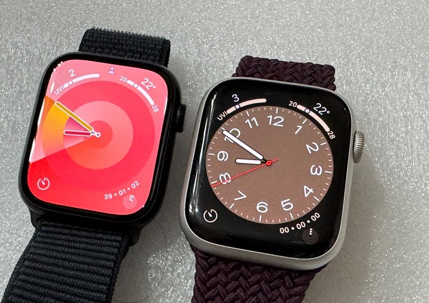 Apple Watch Series 9 (left) and Watch Series 8