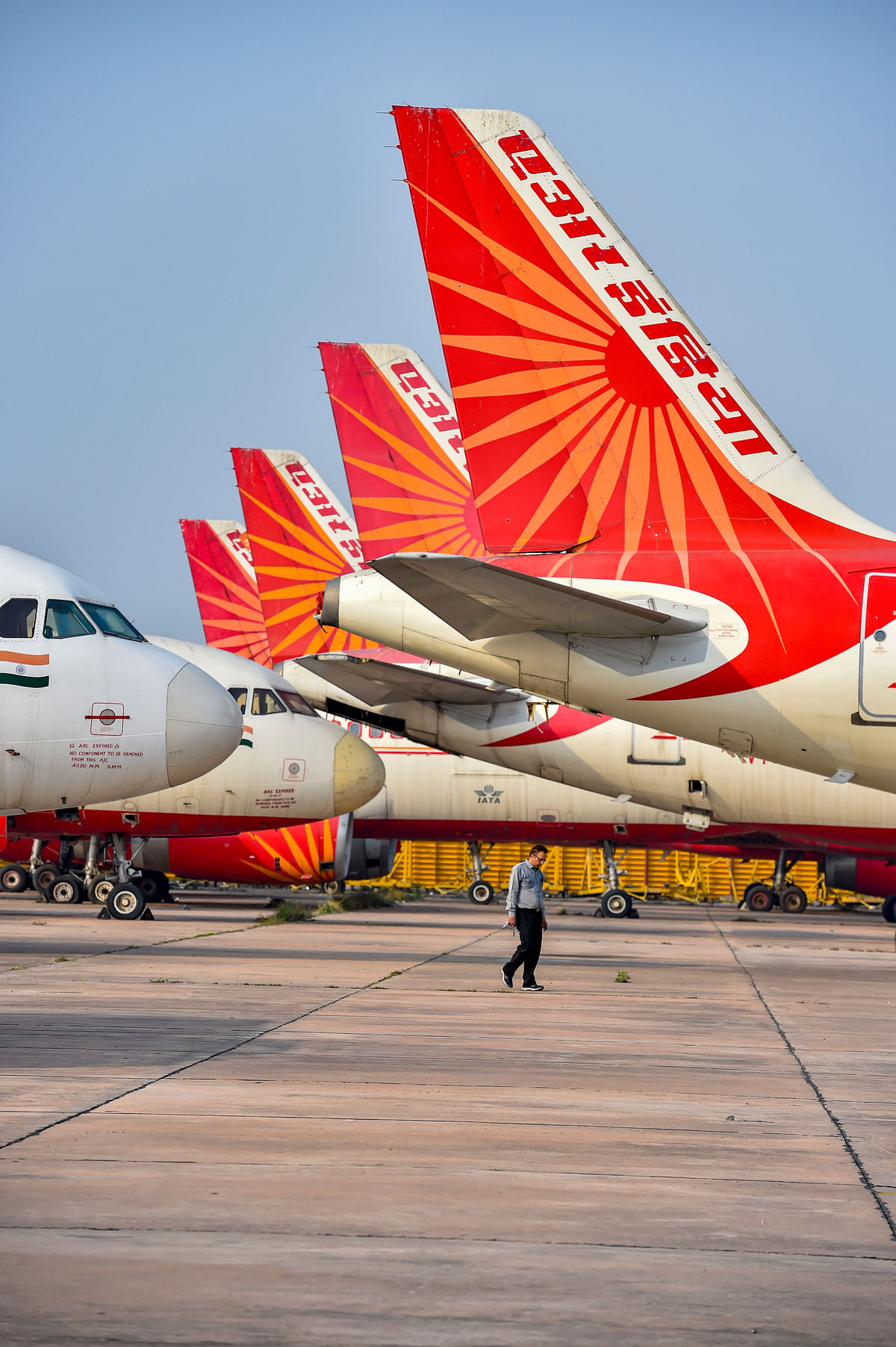 New Delhi: Air India planes stand parked at IGI Airport in New Delhi Monday March 2 2020. As the government has restarted the process of Air India