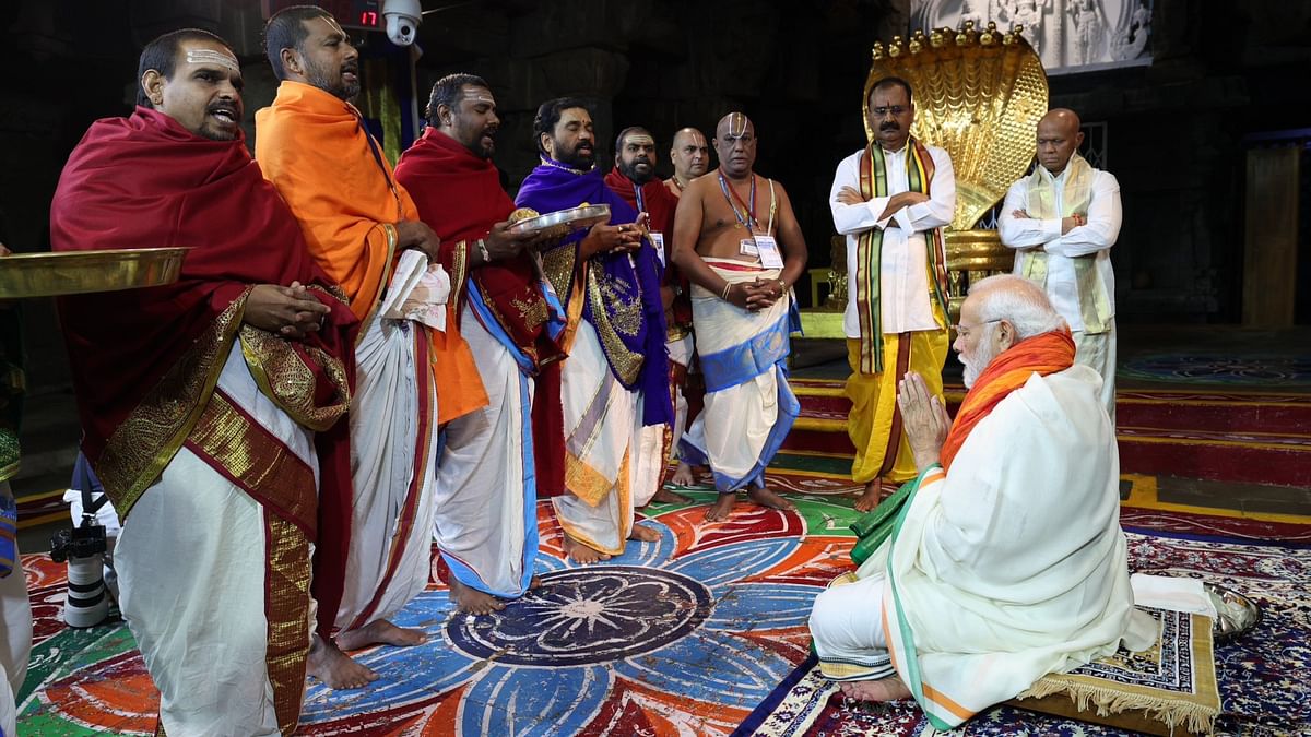 In Pics | PM Modi visits Tirupati shrine, prays for the prosperity of Indians