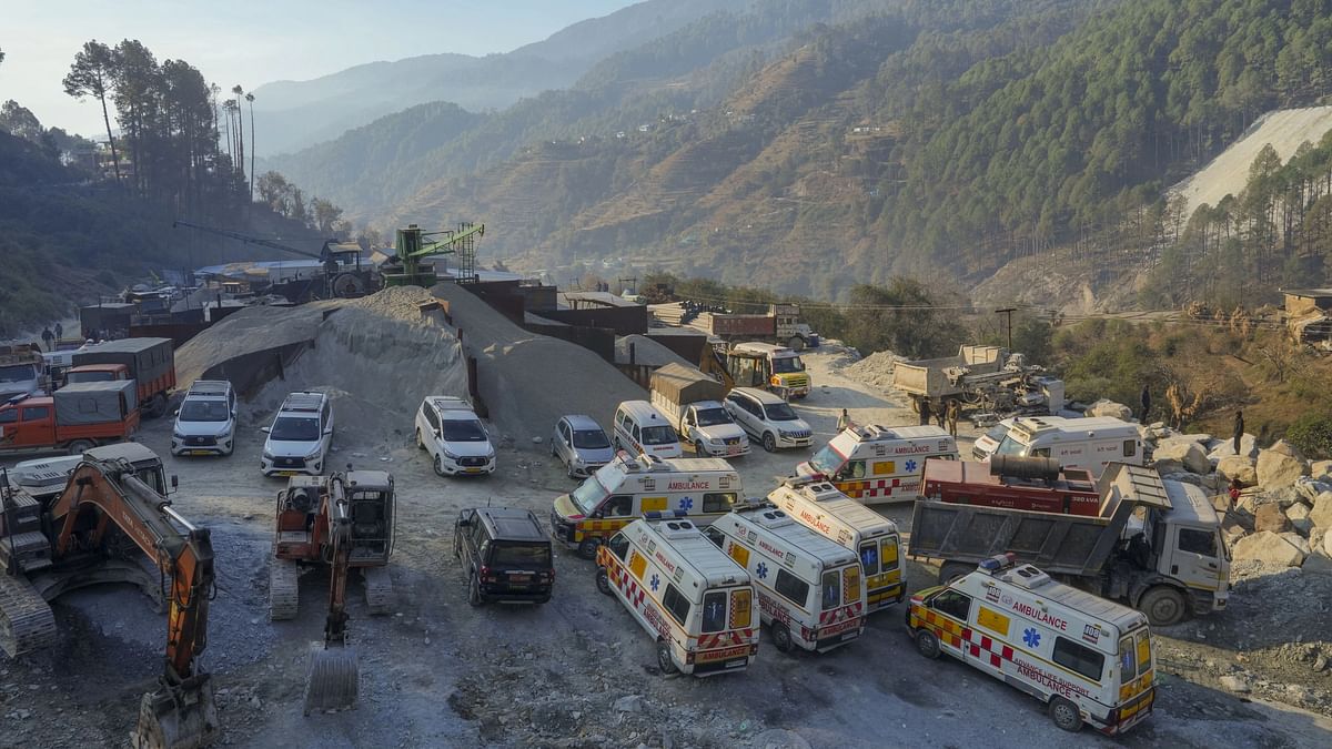 Ambulances ready, road being repaired to rush workers trapped in Silkyara tunnel to hospital