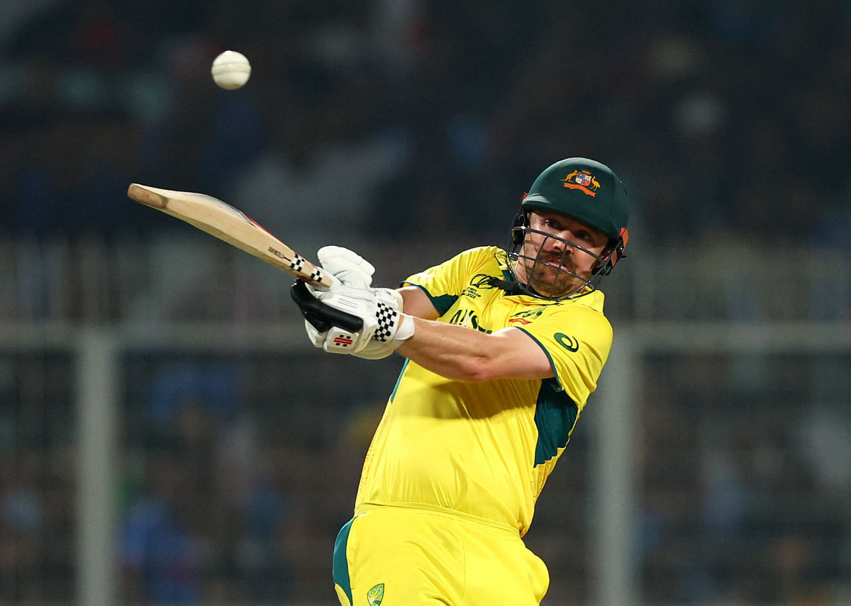 Australia's Travis Head in action at the Eden Gardens, Kolkata. 