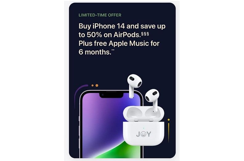 AirPods discount: Upgrade to iPhone 14 Plus this Diwali & get Apple AirPods  at 50 per cent discount - The Economic Times