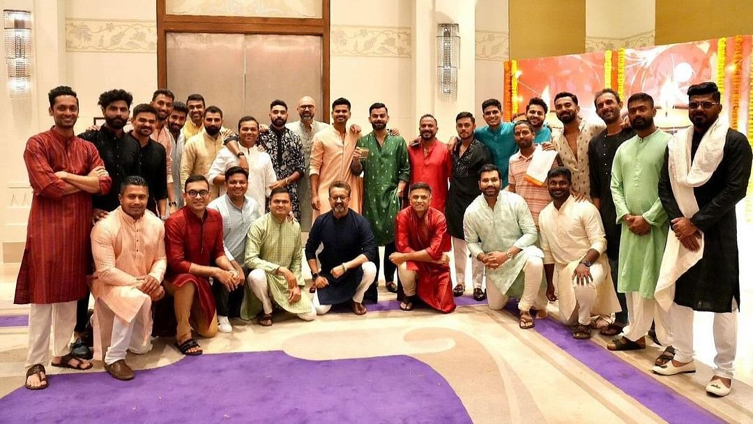 Indian cricketers celebrate Diwali with great zeal