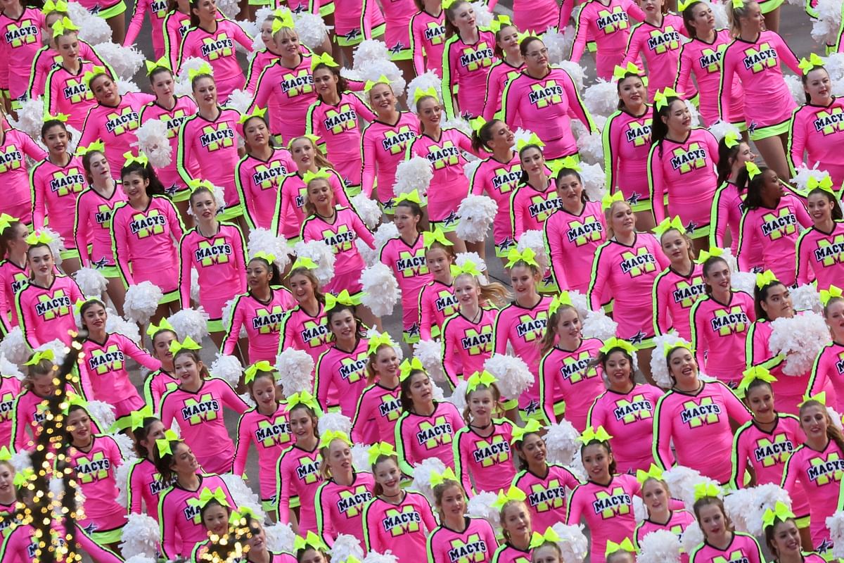 Cheerleaders participate in the 97th Macy's Thanksgiving Day Parade in Manhattan, New York City, U.S., November 23, 2023. 