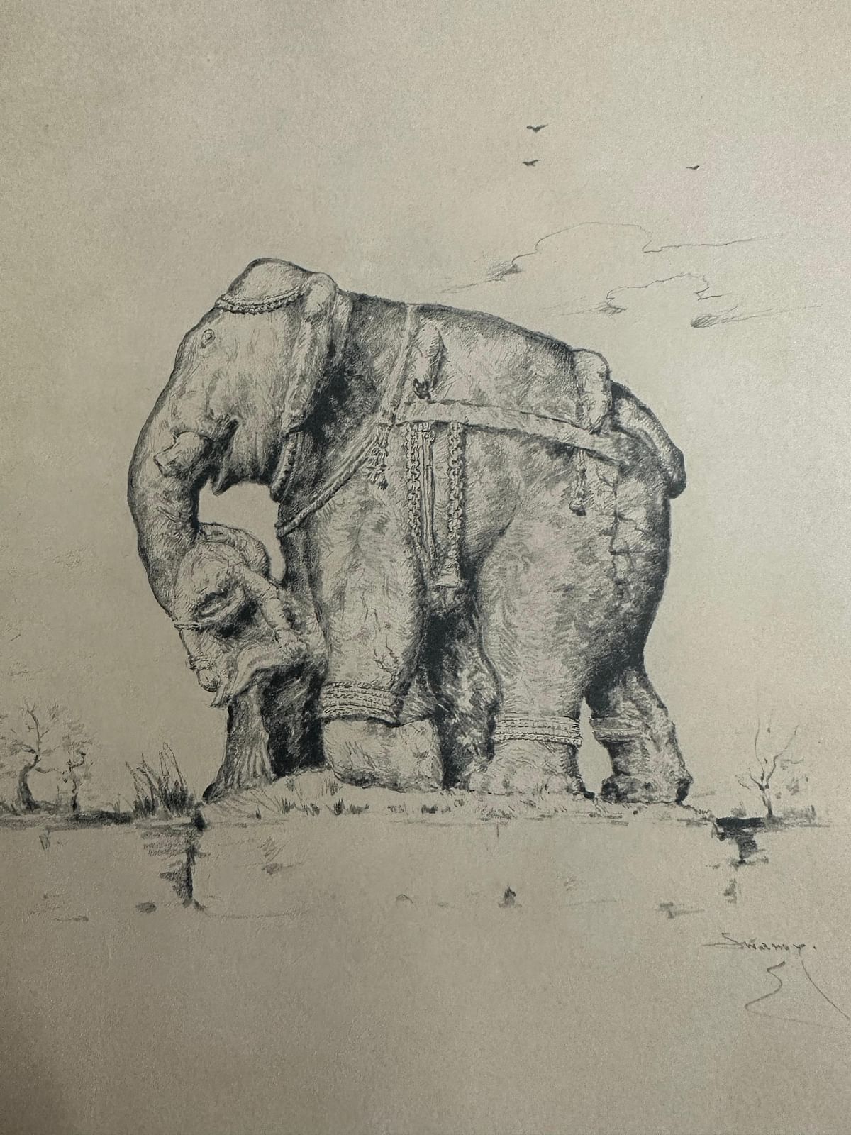 Attendant Elephant by S N Swamy.