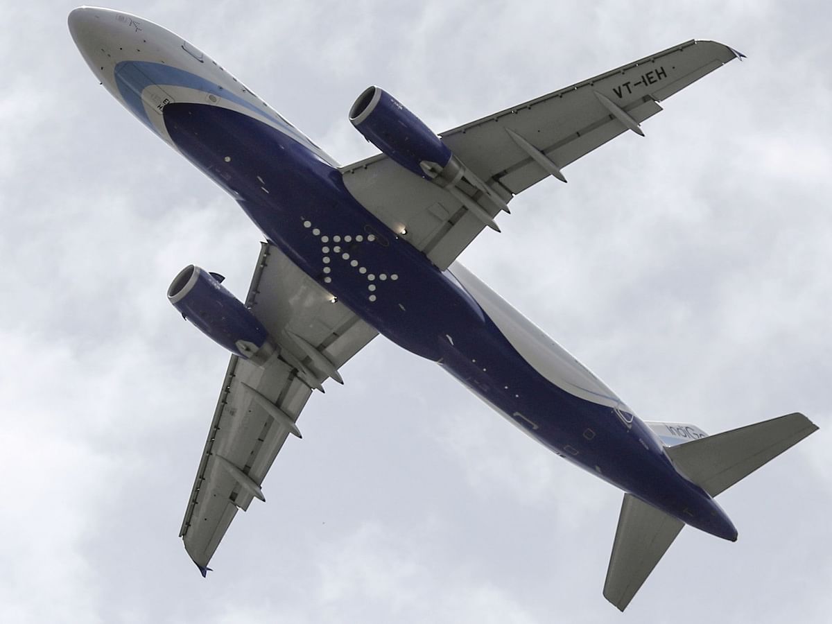 An aircraft operated by IndiGo a unit of InterGlobe Aviation Ltd. prepares to land at Chhatrapati Shivaji International Airport in Mumbai India on Monday July 10 2017. IndiGo the only carrier that has made a pitch to purchase Air India Ltd. sought to allay investor concerns about the budget operator buying the unprofitable national carrier saying a deal would help speed up its plans for low-cost long-distance flights.
indigo airline
