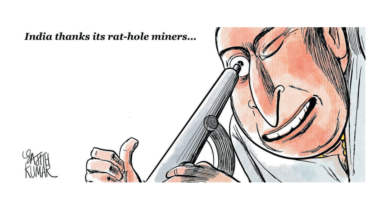 DH Toon | India thanks its rat-hole miners