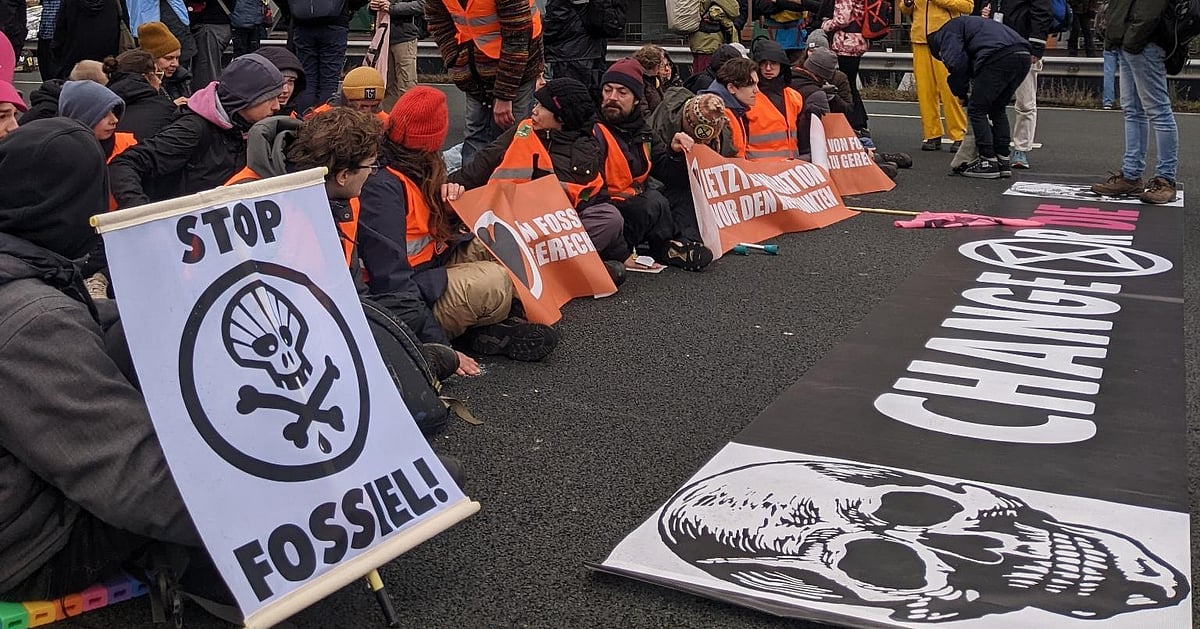 Climate activists block Amsterdam highway in protest against ING