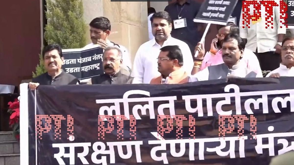 Oppn stages protest in Maharashtra over drug menace, claims ministers shielding racketeer Lalit Patil