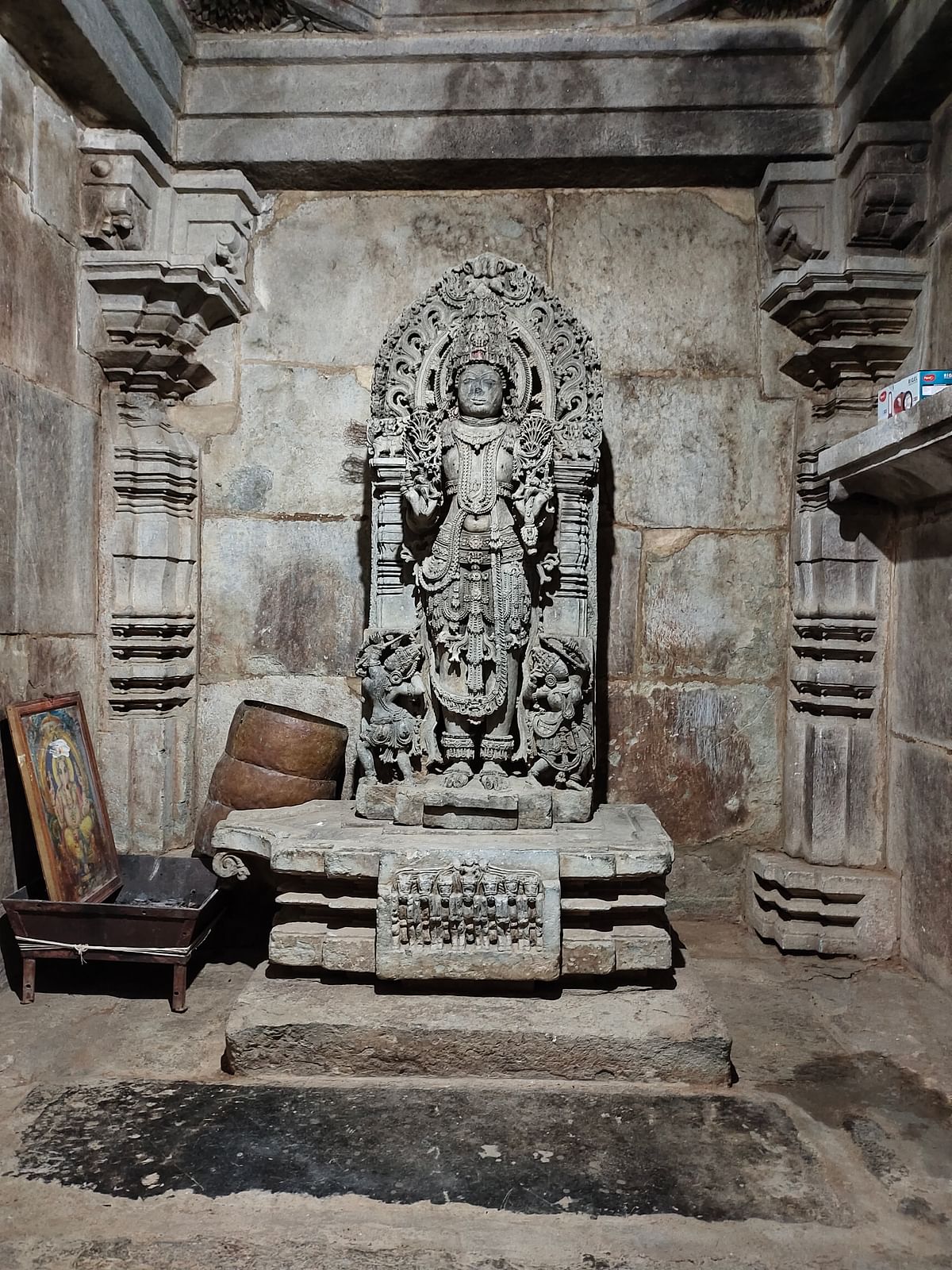 Idol of Surya in the eastern shrine of the Bucheshwara temple.