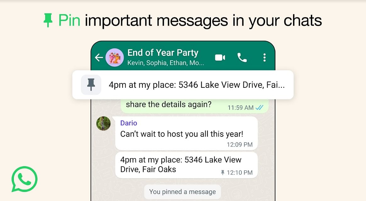 Users can now pin messages on WhatsApp. 