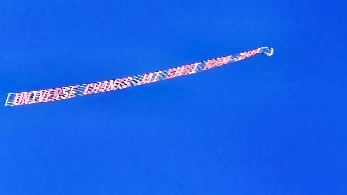 'Universe chants Jai Shree Ram' aerial banner enthralls Indian-Americans in Houston