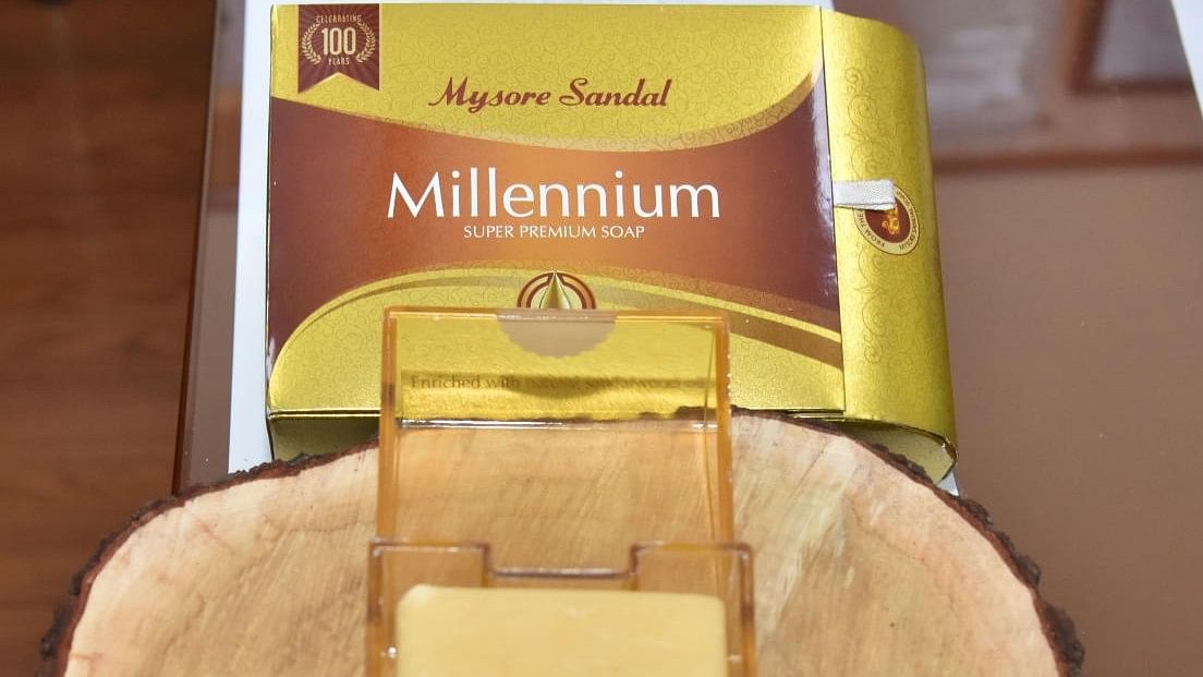 Mysore Sandal Millennium Enriched with natural sandalwood Oil Super Premium  Soap 1 unit (150gm Per unit)