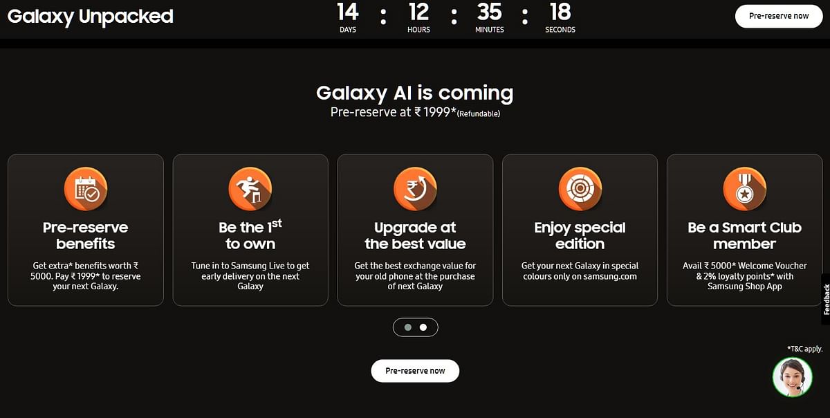 The Galaxy S24 pre-reserve offers.