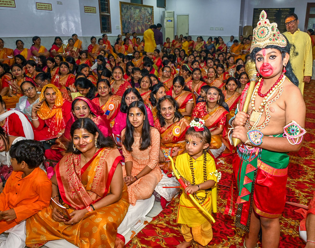 Bengaluru is bathed in a sea of saffron hues celebrating consecration of Ram’s idol. Many devotees are also embracing the spirit by dressing up as Hanuman a favorite and devoted companion of Lord Ram. 