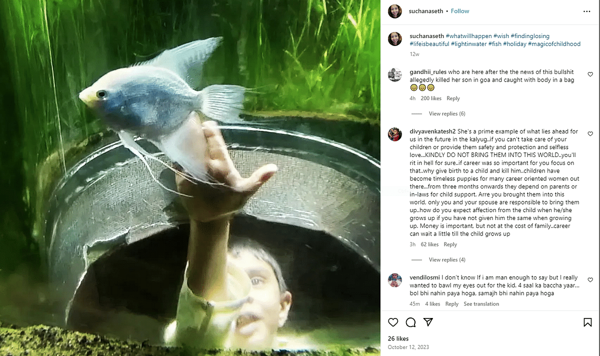 Screengrab of last post from Suchana's Instagram.
