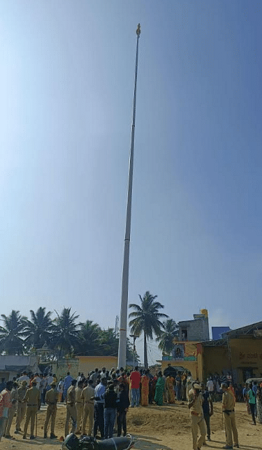 The 108-ft flag pole, at Keragodu village, Mandya taluk.