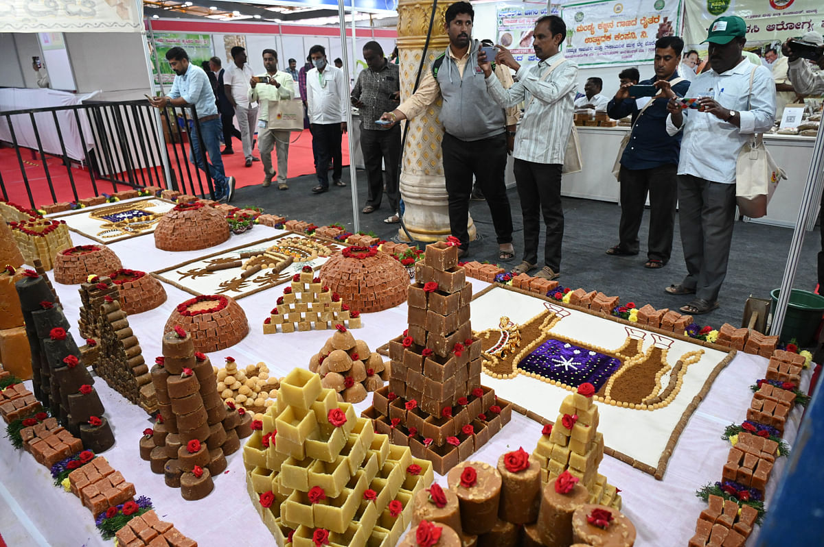 Visitors at the exhibition at Palace Grounds on Friday.