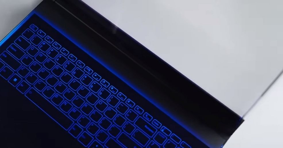 Lenovo ThinkBook Transparent Display Laptop Concept's touchdisplay-based keyboard.