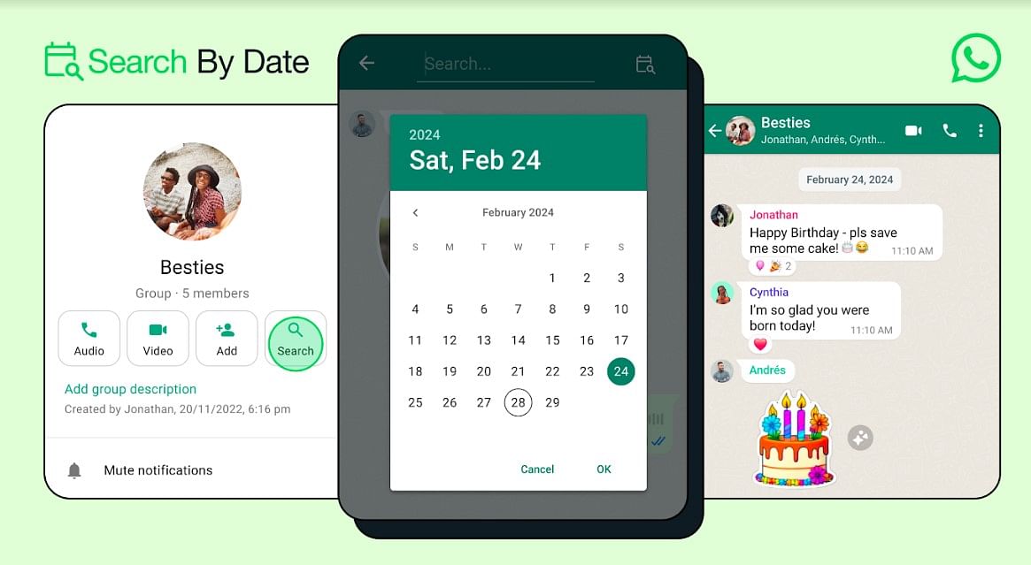 WhatsApp gets Search By Date feature.
