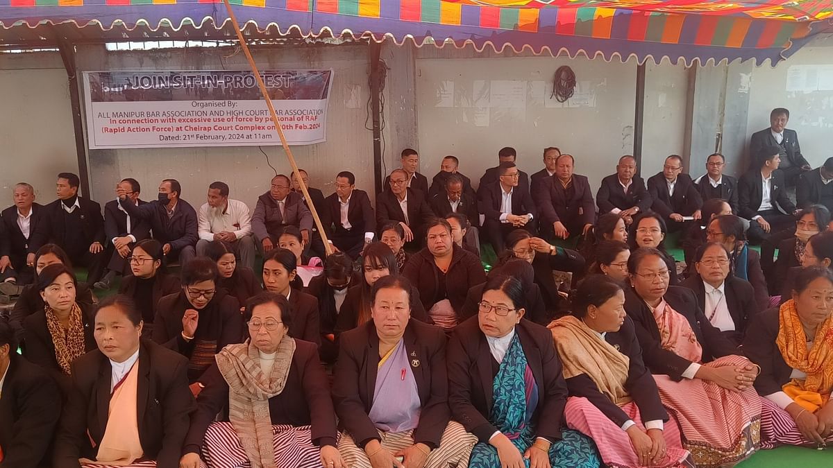 Manipur lawyers protest against use of force on women protestors