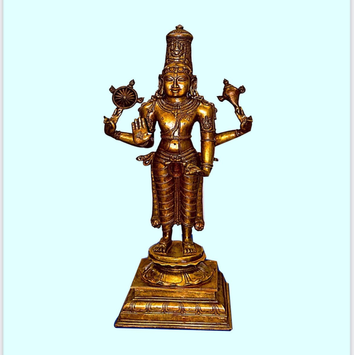A photo of the Vishnu idol that was handed over.