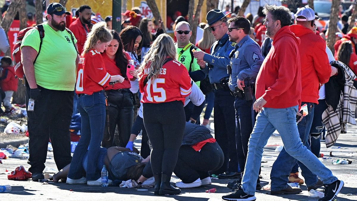 One person was killed and children were among the 21 injured after a mass shooting at the Kansas City Chiefs' Super Bowl victory rally triggering panic among huge crowds of fans.