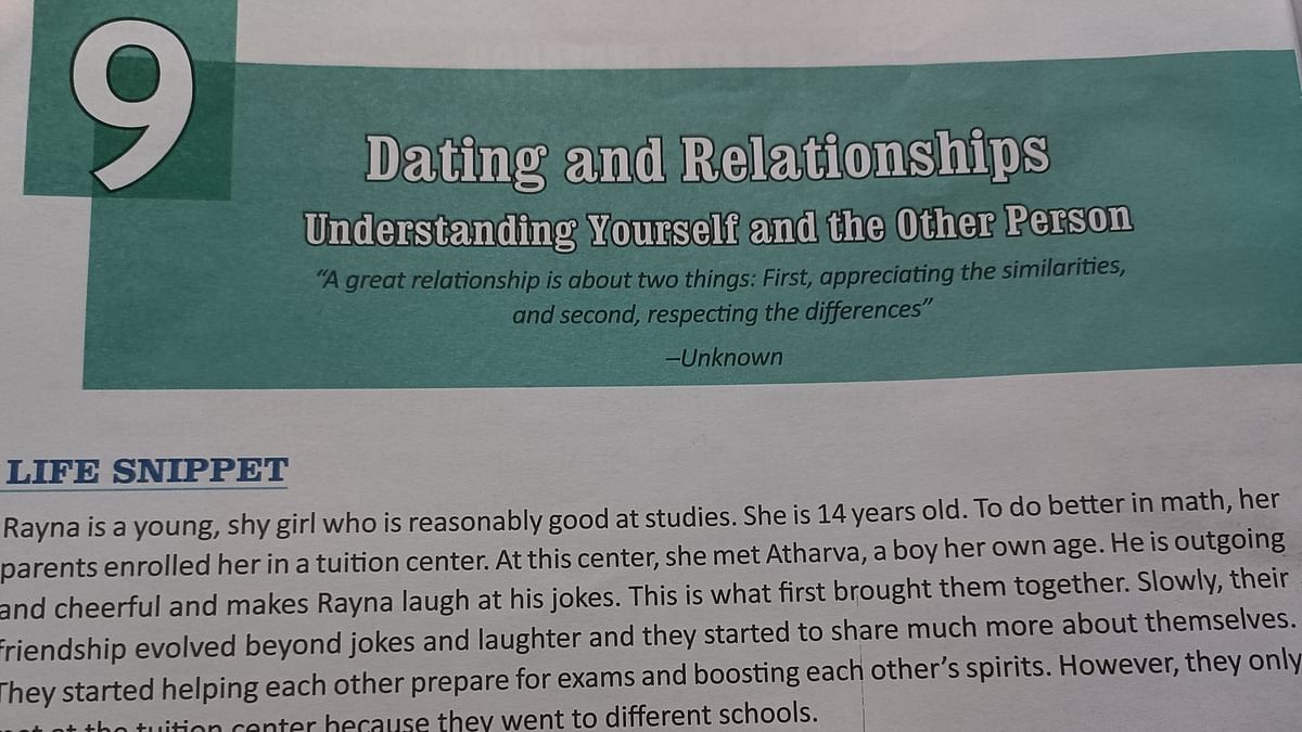 CBSE class 9 book includes chapter on dating, relationships