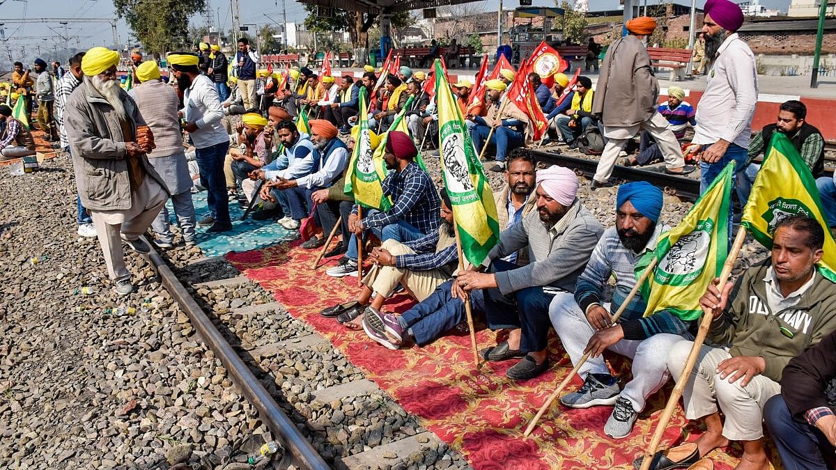 Trains diverted as farmers squat on tracks in Punjab over action on 'Delhi Chalo' protesters
